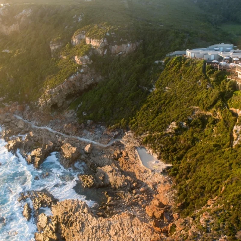 Artificial beach and cliff access steps on Erf 8010.