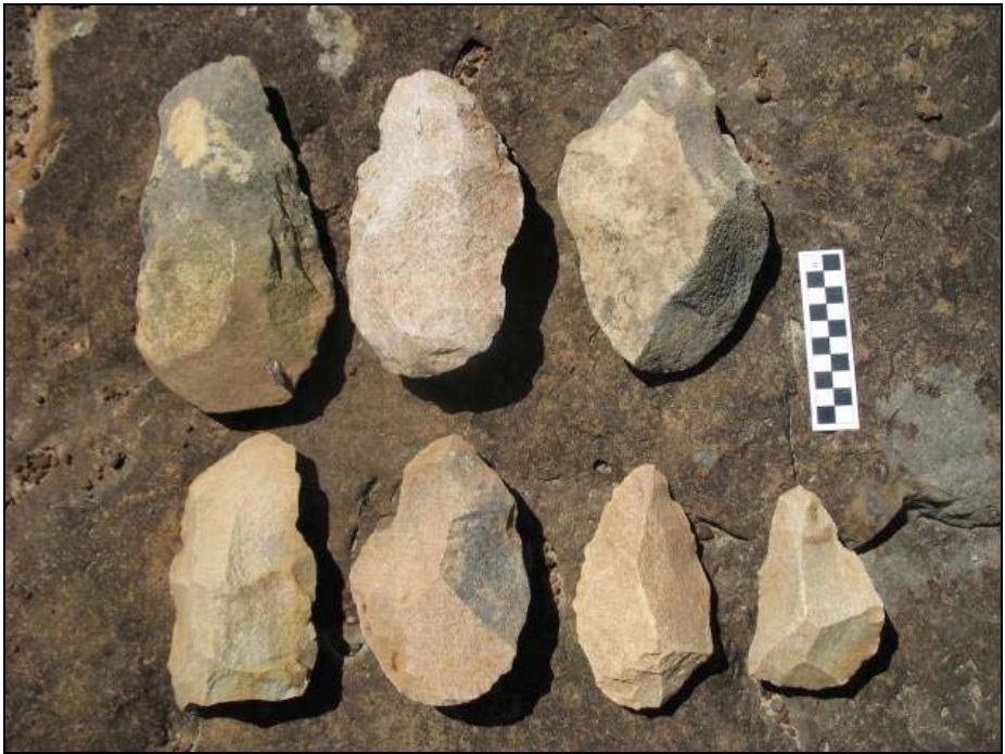 A representative collection of Early Stone Age tools collected from the Quarry Site on Portion 63.
