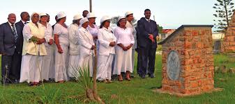 Griqua community gathered at the grave of A.A.S. Le Fleur